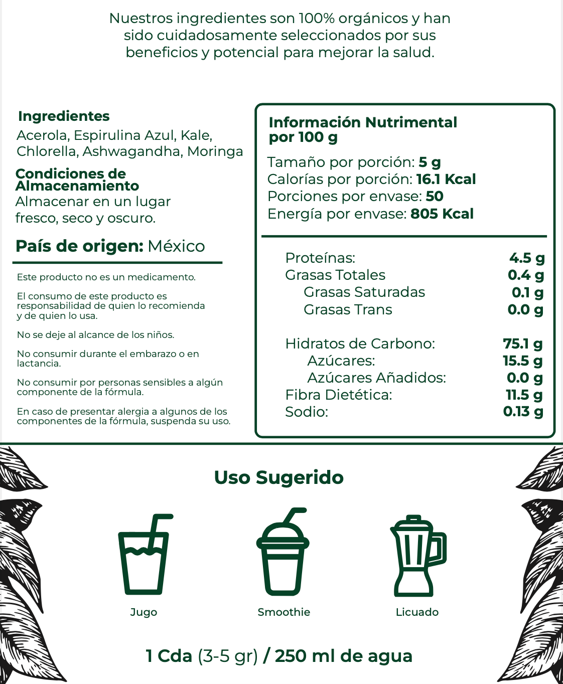 Mix de Superfoods y Ashwagandha